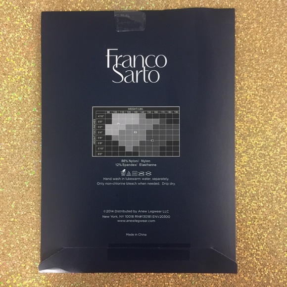 Size C Franco Sarto Black Sheer to Waist Pantyhose - Picture 3 of 4